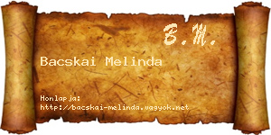 Bacskai Melinda névjegykártya