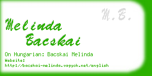 melinda bacskai business card